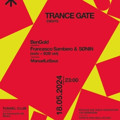 18 Maggio Trance Gate closing party @ Tunnel Club Milano
