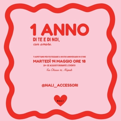 Nalì festeggia il primo anniversario dall’apertura dello store monomarca a Napoli