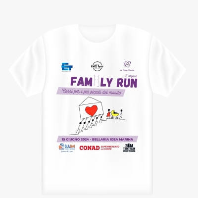 Un bambino di Bellaria disegna la t-shirt ufficiale della “Family Run”