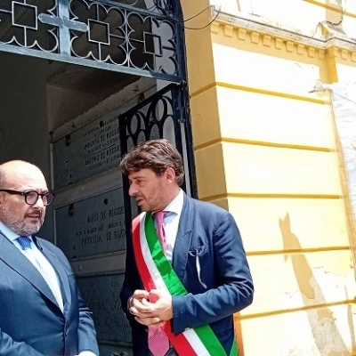 Brusciano Visita del Ministro alla Cultura Gennaro Sangiuliano. (Antonio Castaldo)