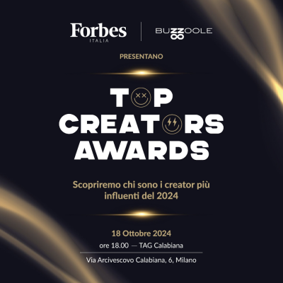 Top Creators Awards: Forbes e Buzzoole presentano la seconda edizione dell’evento che premia i migliori creator italiani