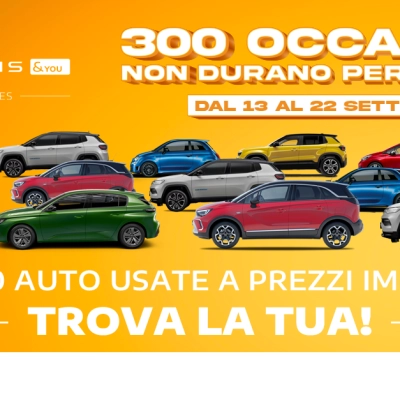 La concessionaria di auto Stellantis &You  lancia una nuova iniziativa legata alle auto usate valida dal 13 al 22 settembre nelle due sedi di Napoli