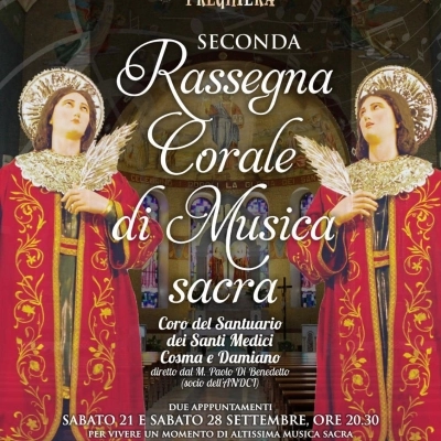 Al Santuario dei Santi Cosma e Damiano di Eboli la Seconda Rassegna Corale  di Musica Sacra.