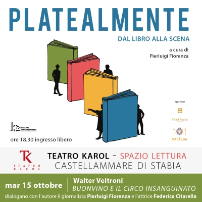 Walter Veltroni ospite al Tk di Castellammare di Stabia martedì 15 ottobre per la rassegna di Casa del Contemporaneo PLATEALMENTE a cura di Pierluigi Fiorenza