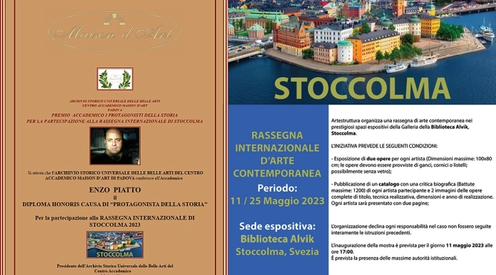 Sbarca in Svezia l’Arte del socio della Pro Loco di Casaluce, Prof. Vincenzo PIATTO