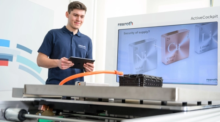 Bosch Rexroth automatizza il processo di “deep discharge” per il riciclaggio delle batterie elettriche e riduce del 99% il tempo necessario a scaricarle completamente