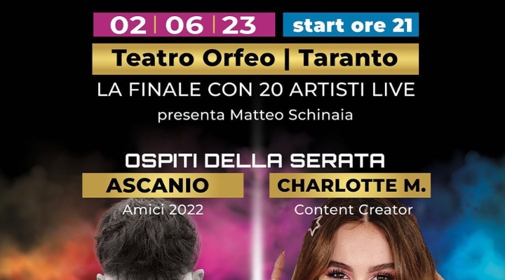 Premio Apulia Voice 2023: il 2 giugno al Teatro Orfeo di Taranto con Ascanio di Amici e Charlotte M.