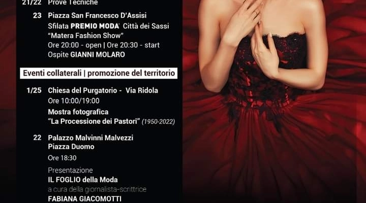 La stilista Grazia Urbano in tour: Domenica 23 Luglio al Premio Moda - Città dei Sassi “Matera Fashion Show”