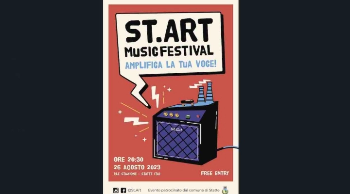 26 agosto 2023 - St.Art Music Festival a Statte (Taranto) per aiutare i bambini curati nei reparti di Onco-Ematologia Pediatrica del SS. Annunziata di Taranto 