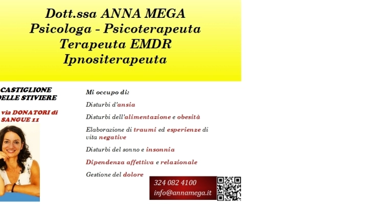 Psicoterapia cognitivo-comportamentale, EMDR, Ipnositerapia dott.ssa Anna Mega