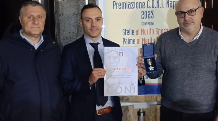 Premiazione Coni Napoli per l’anno sportivo 2021 - Stella di Bronzo al merito sportivo al Tennistavolo Acsd Sant’Espedito Napoli
