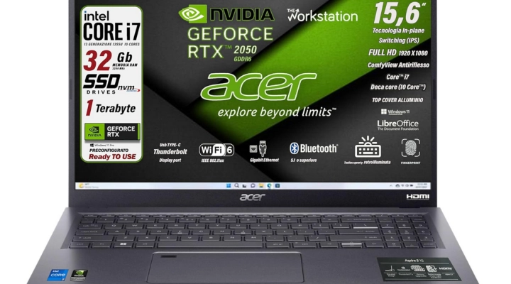 Acer Notebook 2024 con Intel Core i7-1355U e Wi-Fi 6: Recensione del Potente Laptop Multifunzione