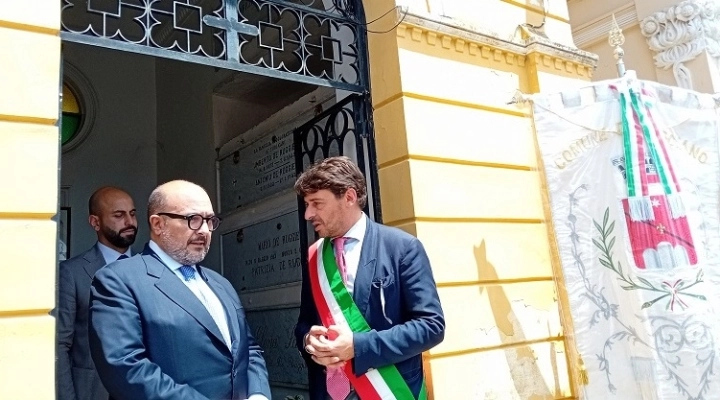 Brusciano Visita del Ministro alla Cultura Gennaro Sangiuliano. (Antonio Castaldo)