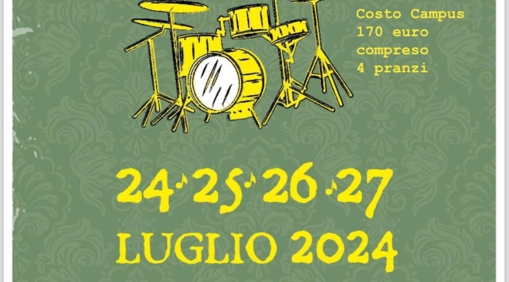 Campus di percussioni dal 24 al 27 luglio a Chieti 