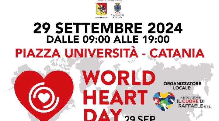 Giornata mondiale del cuore il 29 Settembre a piazza università di Catania