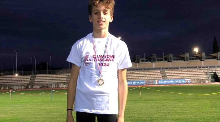 Mattia Falciani dell’Alga Atletica Arezzo vince il titolo toscano di prove multiple