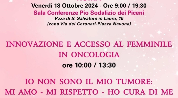 Venerdì 18 Ottobre 2024 in occasione della Giornata Mondiale contro il Cancro: LOVE - RESPECT – CARE